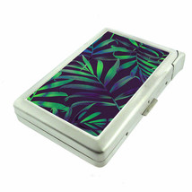 Palm Leaf Em3 100&#39;s Size Cigarette Case with Built in Lighter Metal Wallet - £17.37 GBP