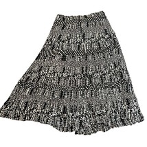 Silver Stream boho maxi skirt black white vintage hippy peasant gypsy L/XL - $28.73