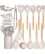 33 pcs Non-Stick Silicone Cooking Kitchen Utensils Spatula Set with Holder - £35.30 GBP