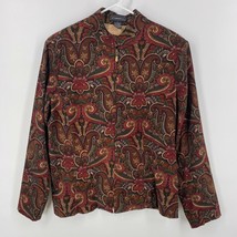 Elementz Women’s Brown Paisley Full Zip Jacket Tops Style# MM0J0078 Large - $22.79