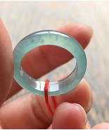 US 7 1/4 Natural Guatemala Icy Blue Jadeite Jade Band Ring with Certificate - $193.78 CAD