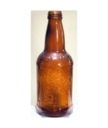 Vintage Amber Bottle Sioux City Cream Soda Embossed Cowboy Bucking Horse - $8.97