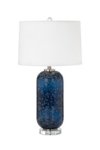 Set of Two 30 Inch Blue Crystal Table Lamp With White Drum Shade - €294,25 EUR