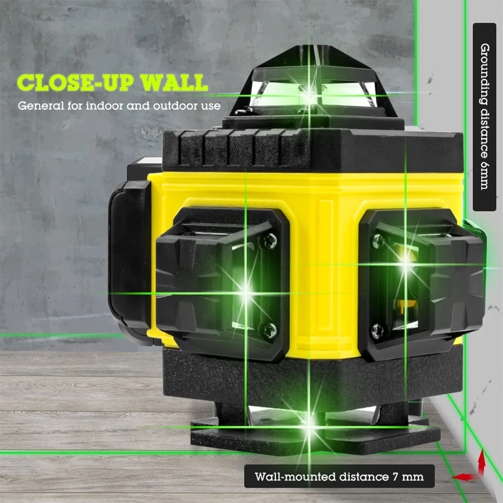 4D 16 Lines Laser Level Green Line Self-Leveling 360 Horizontal And Vert... - $79.86