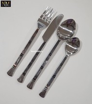 Dinner Set Hand Forged Stainless Steel Flatware Fork Spoon Knife Rustic ... - €30,61 EUR