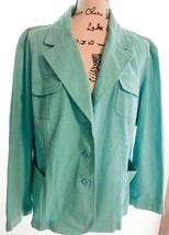 Women’s Liz Claiborne First Issue Size 3 Button Down Turquoise Coat   SK... - £5.37 GBP