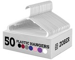 Zober Plastic Hangers 50 Pack - Standard Set of Slim Heavy Duty Clothes ... - £28.67 GBP