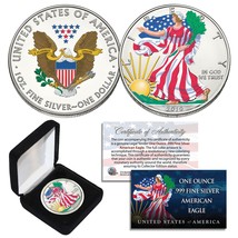 2023 1 oz Colorized 2-Sided American Silver Eagle (BU) with BOX &amp; CERTIF... - £66.16 GBP