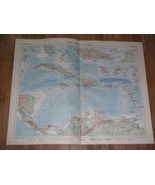 1957 VINTAGE MAP OF WEST INDIES ANTILLES CARIBBEAN PUERTO RICO SCALE 1:5... - £25.02 GBP