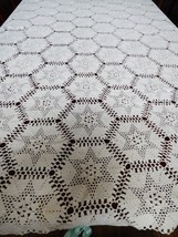 VTG Handmade Crochet  White Lace Tablecloth or bed coverlet 64&quot; x 80&quot; St... - $316.80