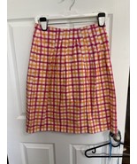 Women’s Talbots A Line Skirt Pink And Orange Plaid Size 6 Lined Pleats Midi - £13.23 GBP
