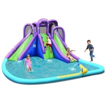 Inflatable Water and Sand Park Mighty Bounce House with Large Pool - Color: Pur - £423.54 GBP