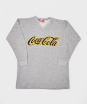 Vintage Coca Cola Sweatshirt Mens M 80s V Neck Pullover Spell Out Made in USA - $38.55