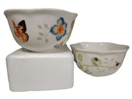 2 Lenox Butterfly Meadow Laura Le Luyer  Flutter Flower Ice Cream Rice Bowl 4.7&quot; - £18.34 GBP