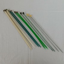 Knitting Needles Lot 5 Pairs Metal Plastic Boye 5 &amp; 3 Hero 10 Inex 4 Green Gray - £7.75 GBP