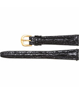 Ladies 14mm Regular Black Leather Crocodile Grain Semi-Padded Watch Stra... - £20.68 GBP