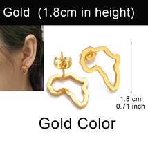 Anniyo Mini Africa Map Stud Earrings Silver Color/Black/Gold African Earrings Sm - £10.49 GBP