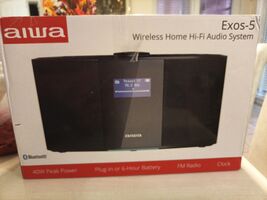 AIWA Exos 5 Wireless Speaker Unleash 40W FM Radio Clock Alarm Rechargeab... - $46.06