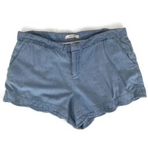 Adam Levine Womens Shorts Size 32 Chambray Blue Scalloped Hem Pockets Ca... - $17.59