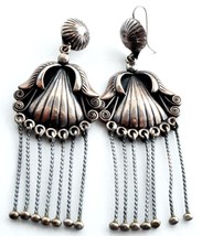 Longest Navajo Sadie Calvin Vintage Earrings Sterling Silver Shoulder Dusters - £595.36 GBP