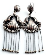 Longest Navajo Sadie Calvin Vintage Earrings Sterling Silver Shoulder Du... - $1,489.43 CAD