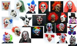 Scary Halloween Clown Mask Evil Easy Costume Realistic Latex with Hair - £12.74 GBP+