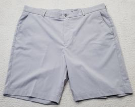 Greg Norman Golf Performance Chino Shorts Men&#39;s 42 Gray Slash Pocket Fla... - $21.33