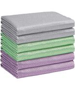 HOMEXCEL Microfiber Glass Cleaning Cloths-6PK 16&quot;x14&quot; Lint Free Window C... - £8.75 GBP