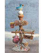 Beach Coastal Pelican Bird On Getty Post Seashells Boat Nautical Sign Fi... - £20.32 GBP