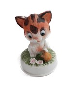 Vtg 3&quot; Napcoware Ceramic Sitting Cat Figurine With Turtle 70s Big Eyes C... - $233.48 MXN