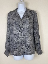Talbots Womens Size 6 (S) Animal Print Silk Button Front Blouse Long Sleeve - £5.69 GBP