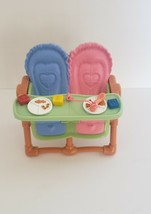Fisher-Price Loving Family Dollhouse Blue &amp; Pink Twin Baby Double High C... - $8.99