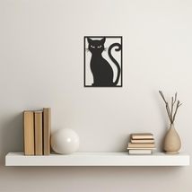 LaModaHome Modern Metal Wall Art, Cat Silhouette Decor, Contemporary Feline Meta - £27.33 GBP+