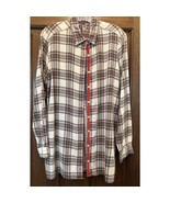 Johnny Was 3j Workshop Altivo Scarf Back Plaid Top Size S Silk - $102.94 CAD