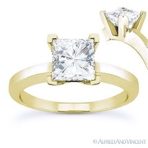 Forever Brilliant Square Moissanite Solitaire Engagement Ring in 14k Yellow Gold - £508.43 GBP+