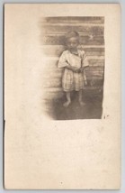 Adorable Little Boy Barefoot in Plaid c1910 RPPC Postcard A28 - £9.55 GBP