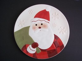 Hallmark Santa with sack round embossed cake plate or trivet 10.75&quot; - $17.95