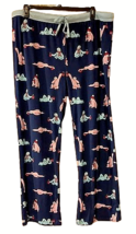 Munki Munki Women&#39;s Plus Size 3X Sloth Pajama Pants Navy Blue Nite Nite Soft New - £23.70 GBP