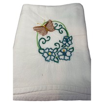 Dishtowel Tea towels Butterfly &amp; Flowers 100% Cotton Machine Embroidered 32&quot;x36&quot; - £7.81 GBP