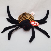 Spinner Big Black Spider Ty Beanie Baby Plush Stuffed Animal 7&quot; 1996 - £7.84 GBP