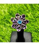 Rose de France Amethyst ring, Amethyst ring 925 sterling silver Plated r... - $934.70 MXN