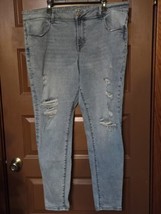 Maurices Womens High Rise Skinny Jeans Size 22w Long Stretch Ankle Distressed - £14.08 GBP