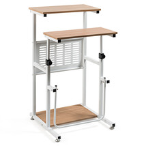 Costway Stand Up Desk Height Adjustable Sit Stand Computer Writing Table n Home - £84.16 GBP