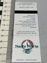 Vintage Matchbook  Santa Maria All Suite Resort  FT Myers Beach, FL gmg Unstruck - £9.25 GBP