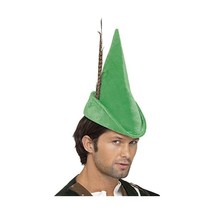 Smiffy&#39;s Robin Hood Hat with Feather Deluxe - Green  - $22.00