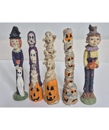 Vintage 1990&#39;s Halloween Resin Witch, Scarecrow, Ghost,  Skeleton And Pu... - $422.15 MXN