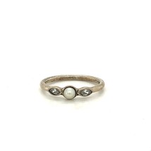 Vintage Signed Sterling ALE Pandora Stackable Pearl CZ Accent Band Ring size 7 - £38.17 GBP