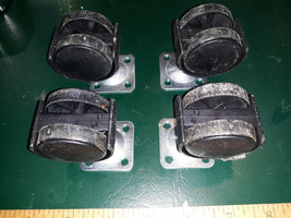 21DD14 SET OF PLATE CASTERS FROM DEHUMIDIFIER: 1&quot; SQUARE MOUNT PATTERN, ... - £3.92 GBP