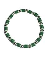 Heishi Handcrafted Green Beaded Anklet, Elastic Stretch Anklet with Silv... - €5,10 EUR