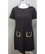 Tommy Hilfiger Scuba Crepe Pocket Shift Dress Womens 12 Black Back Zip A... - $737.10 MXN
